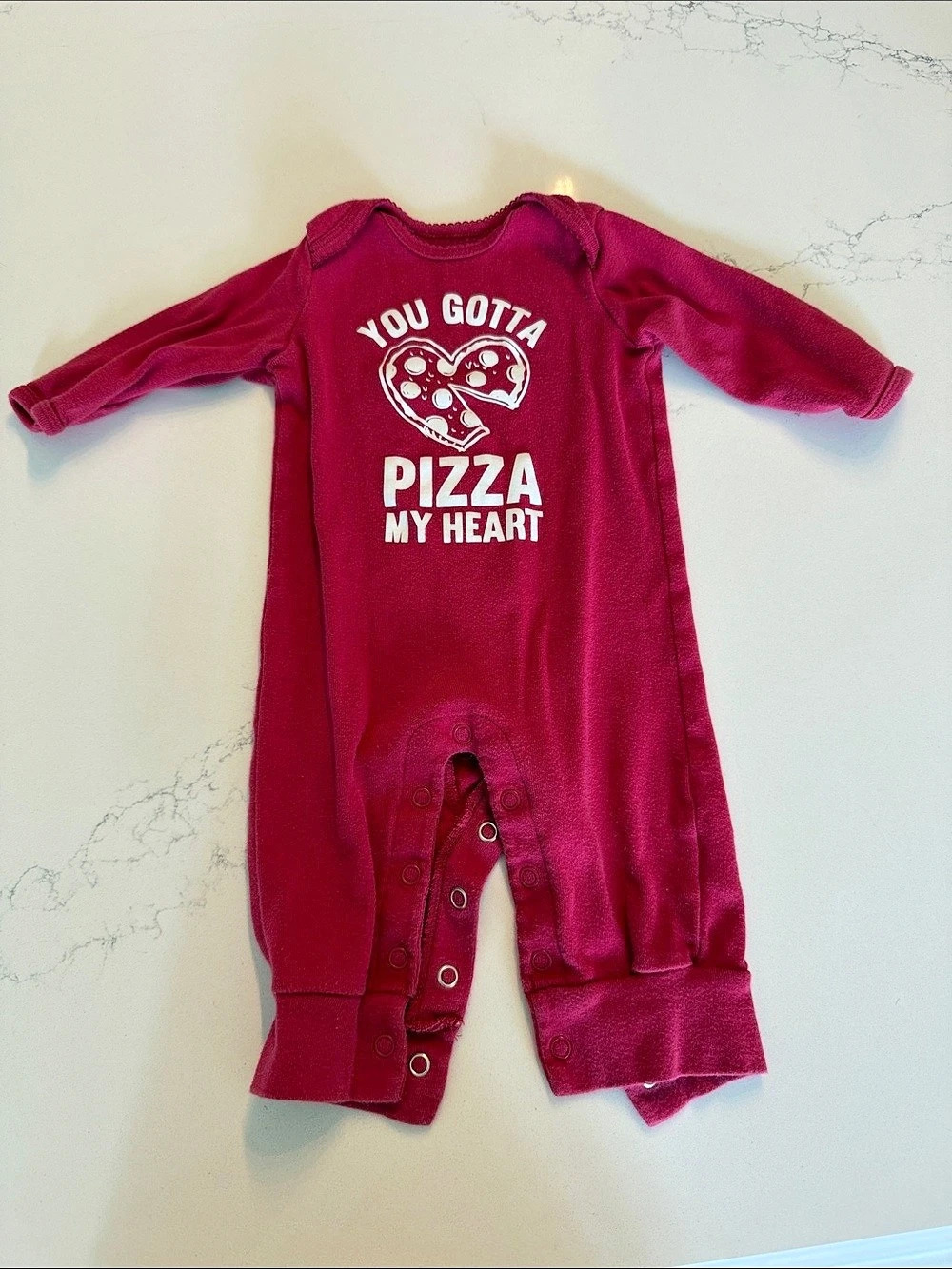 Carter's You Gotta Pizza My Heart Long Sleeve Romper Baby Footie